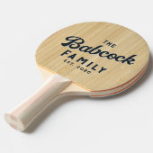 Raquette De Ping Pong Light Bamboo Retro Family Name & Year (Devant Angle)