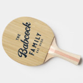 Raquette De Ping Pong Light Bamboo Retro Family Name & Year (Côté)