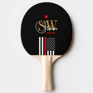 Raquette De Ping Pong Ligne rouge & Nom monographique / Signature modern