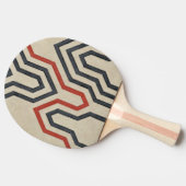 Raquette De Ping Pong Lignes graphiques orange et bleu (Côté)
