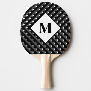 Raquette De Ping Pong Lignes Monogram Black and Grey Angled