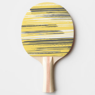 Raquette De Ping Pong Lignes peintes à la main - jaune