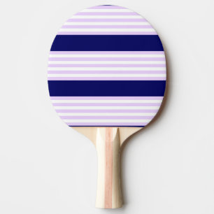 Raquette De Ping Pong Lilac et rayures blanches motif avec bleu marine