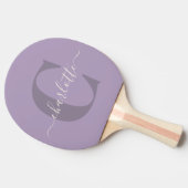 Raquette De Ping Pong Lilac Purple Nom du monogramme de script personnal (Côté)