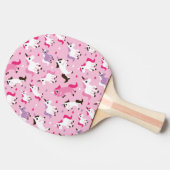 Raquette De Ping Pong l'illustration de licorne badine l'arrière - plan (Côté)