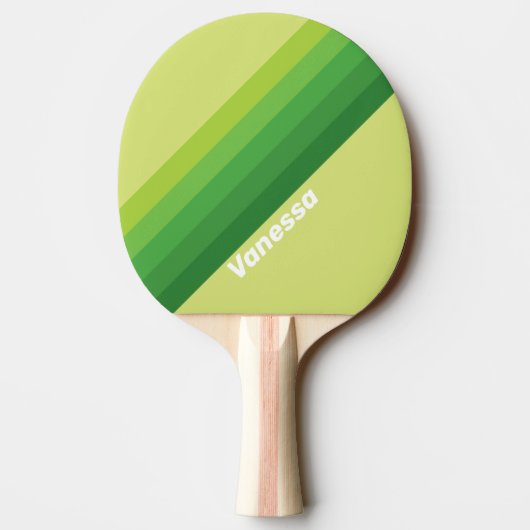 Raquette De Ping Pong Lily Pad Green Stripes with Name (Dos)