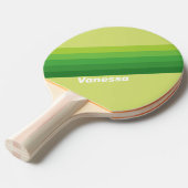 Raquette De Ping Pong Lily Pad Green Stripes with Name (Devant Angle)