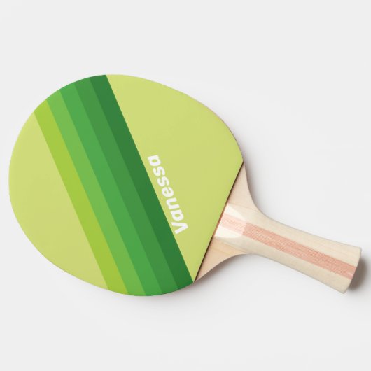 Raquette De Ping Pong Lily Pad Green Stripes with Name (Côté)