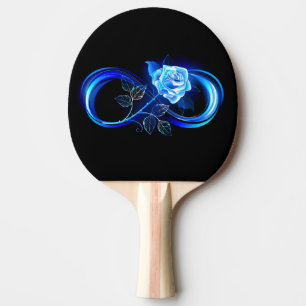 Raquette De Ping Pong L'infini lumineux avec une rose bleue