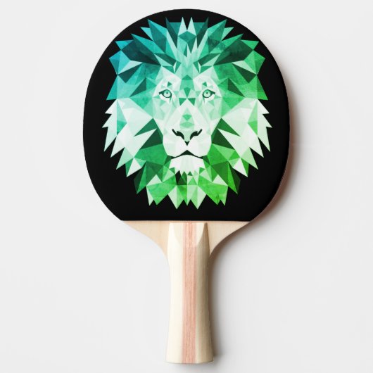 Raquette De Ping Pong Lion Géométrique Vert (Devant)
