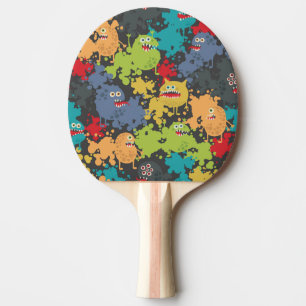 Raquette De Ping Pong Little cute funny monsters