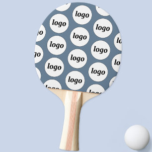 Raquette De Ping Pong Logo Business Modèle Promotionnel Bleu Poussiéreux