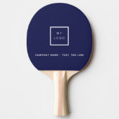Raquette De Ping Pong logo commercial bleu marine (Devant)