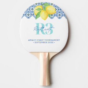 Raquette De Ping Pong Logo de carreau méditerranéen au citron à l'aquare