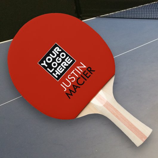 Raquette De Ping Pong Logo de marque moderne Image Rouge Nom personnalis
