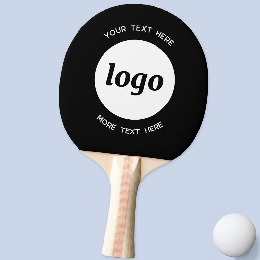 Raquette De Ping Pong Logo Simple Avec Texte Professionnel Promotionnel 