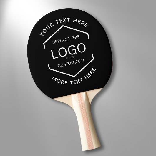 Raquette De Ping Pong Logo Texte noir Arrière - plan promotionnel