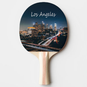 Raquette De Ping Pong Los Angeles California City Skyline la nuit