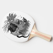 Raquette De Ping Pong Loup et corbeau avec crâne (Côté)