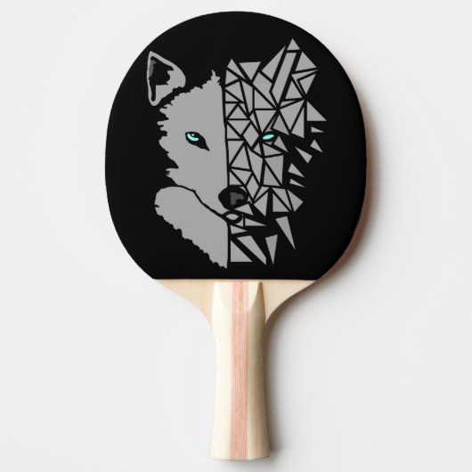Raquette De Ping Pong Loup gris géométrique (Devant)
