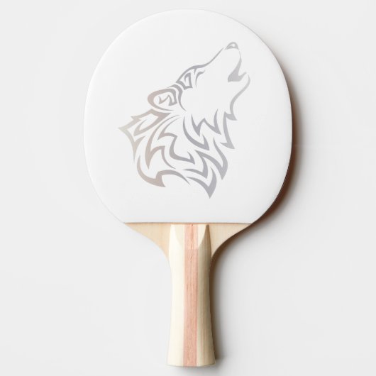 Raquette De Ping Pong Loup tribal Animal Beige Blanc (Dos)