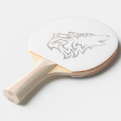 Raquette De Ping Pong Loup tribal Animal Beige Blanc (Devant Angle)