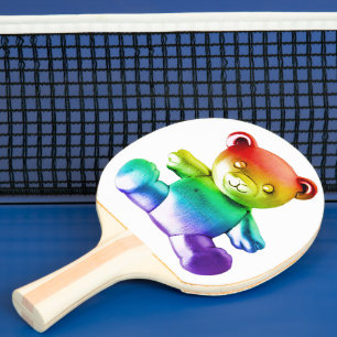 Raquette De Ping Pong L'ours en peluche en métal brossé SlipperyJoe's dé