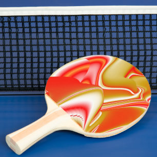Raquette De Ping Pong Love and Gold Abstrait 3D Rainbowart
