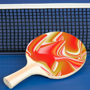 Raquette De Ping Pong Love and Gold Abstrait 3D Rainbowart