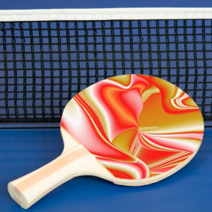 Raquette De Ping Pong Love and Gold Abstrait 3D Rainbowart