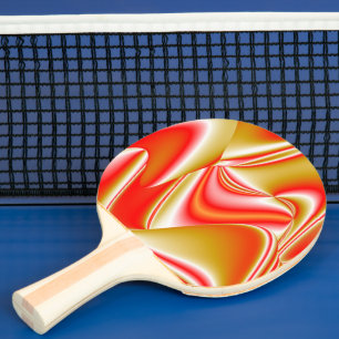 Raquette De Ping Pong Love and Gold Abstrait 3D Rainbowart
