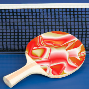Raquette De Ping Pong Love and Gold Abstrait 3D Rainbowart