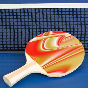Raquette De Ping Pong Love and Gold Abstrait 3D Rainbowart