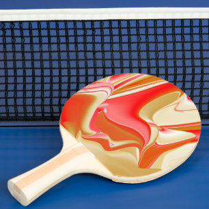 Raquette De Ping Pong Love and Gold Abstrait 3D Rainbowart