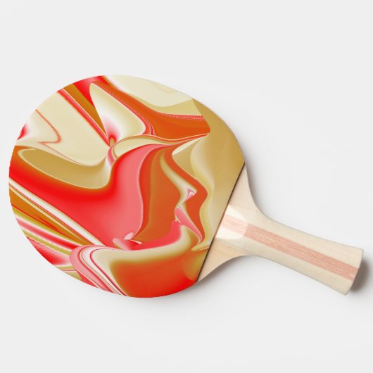 Raquette De Ping Pong Love and Gold Abstrait 3D Rainbowart (Côté)