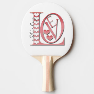 Raquette De Ping Pong Love Letters With Hearts par Shirley Taylor