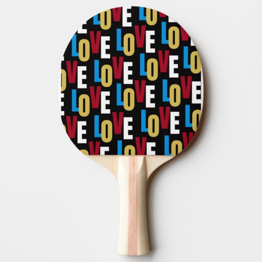 Raquette De Ping Pong Love word motif ping pong paddle (Dos)