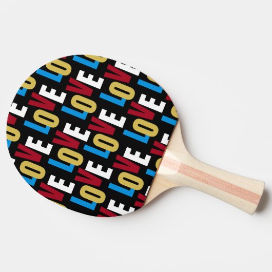 Raquette De Ping Pong Love word motif ping pong paddle (Côté)