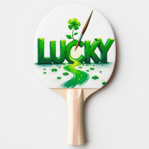 Raquette De Ping Pong Lucky Clover Design pour la St. Patrick's Day