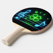 Raquette De Ping Pong Lucky Clover et notes musicales (Devant Angle)
