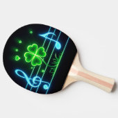 Raquette De Ping Pong Lucky Clover et notes musicales (Côté)