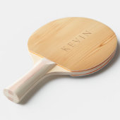 Raquette De Ping Pong Lumière Bois Texture Éclairage, Monogramme (Devant Angle)