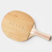 Raquette De Ping Pong Lumière Bois Texture Éclairage, Monogramme (Côté)