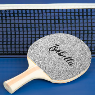 Raquette De Ping Pong Lumière grise argentée scintillement scintille Nom