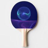 Raquette De Ping Pong Lumineuse Bleu Violet Rêve Abstrait Fractal Art (Devant)