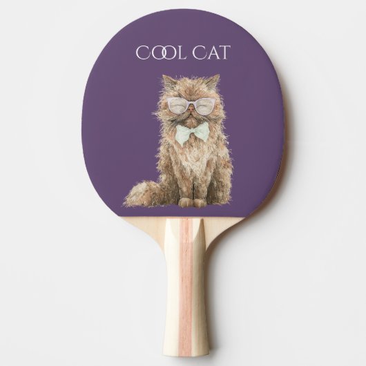 Raquette De Ping Pong Lunettes Brown Cool Cat (Devant)