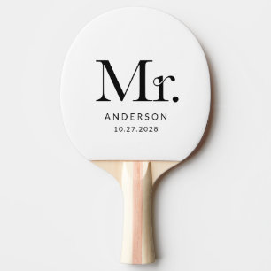 Raquette De Ping Pong Luxe Elegance noir et blanc   Monsieur Mariage