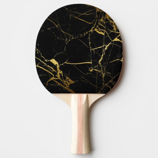 Raquette De Ping Pong Luxe Marbre noir et or Texture (Devant)