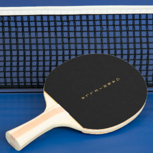 Raquette De Ping Pong Luxe moderne Papier noir Texture & Or Nom