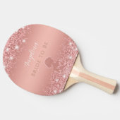 Raquette De Ping Pong Luxe Rose Gold Shimmer Mariage Élégant (Côté)